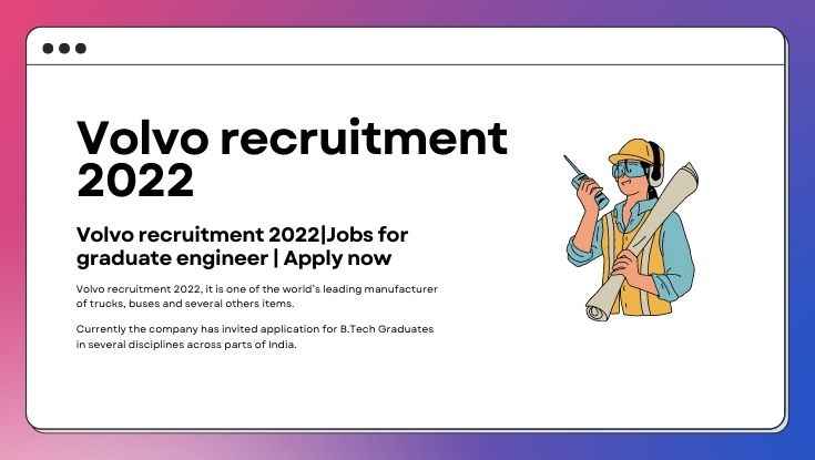 Volvo recruitment 2022Jobs for graduate engineer Apply now (1)